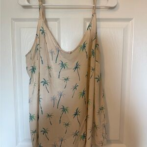 Torrid Cream Palm Print Tank Top
